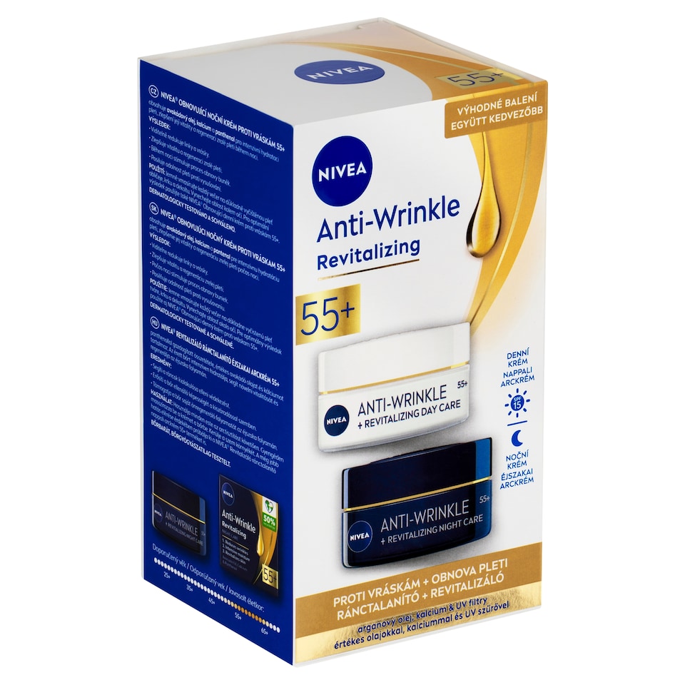 image 1 of Nivea Anti-Wrinkle Revitalizing Day and Night Cream 55+ 2 x 50ml