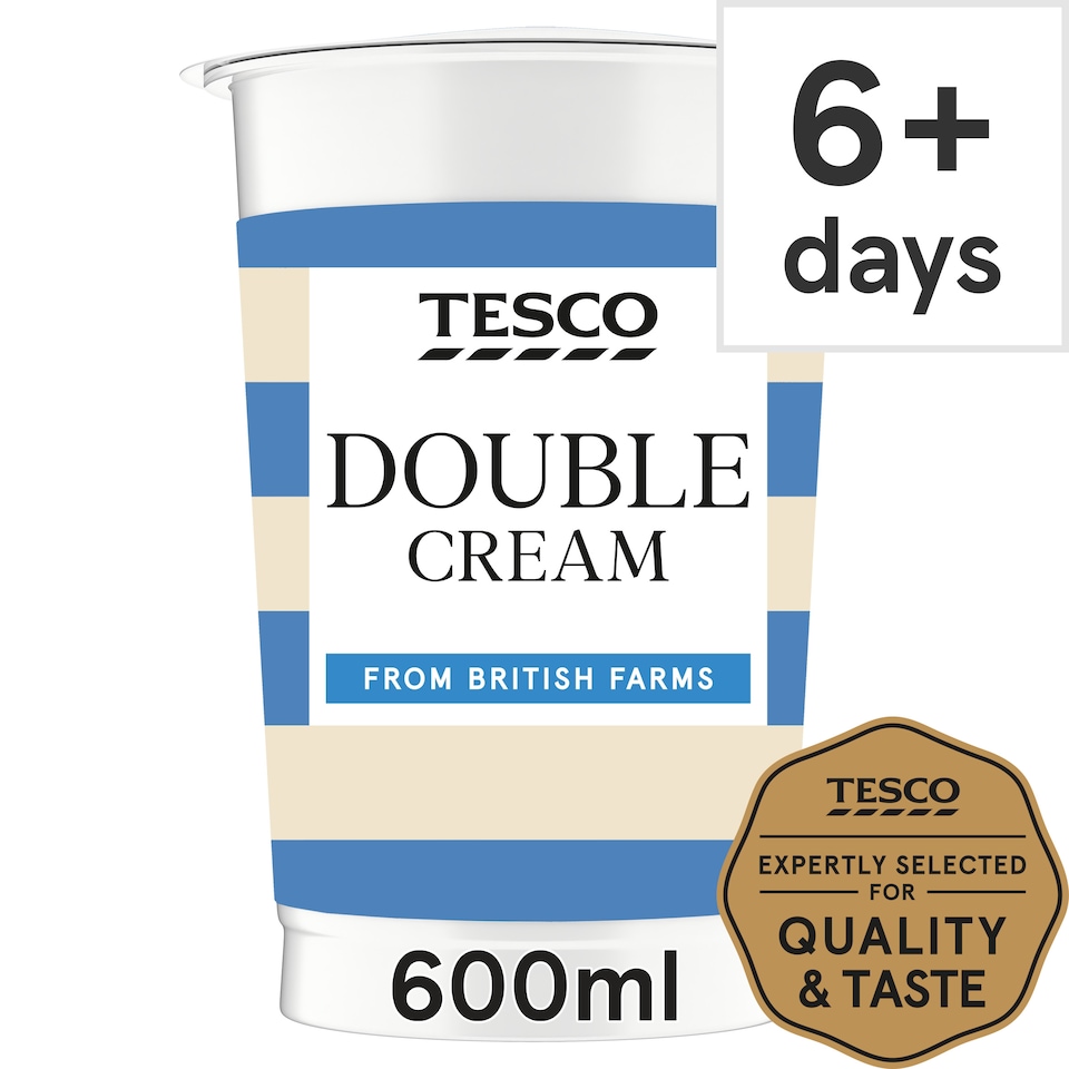 Tesco British Double Cream 600Ml