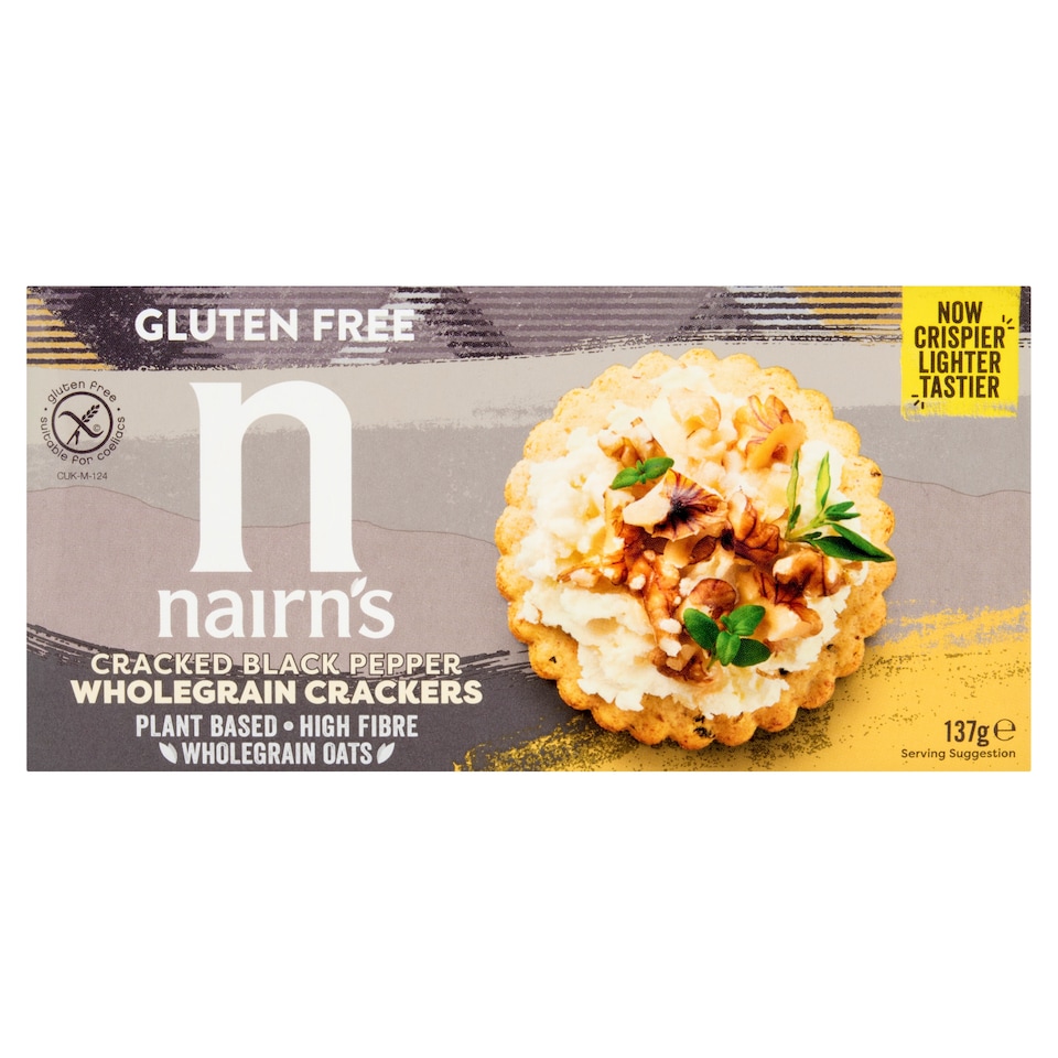 Nairn's Gluten Free Cracked Black Pepper Wholegrain Crackers 137g