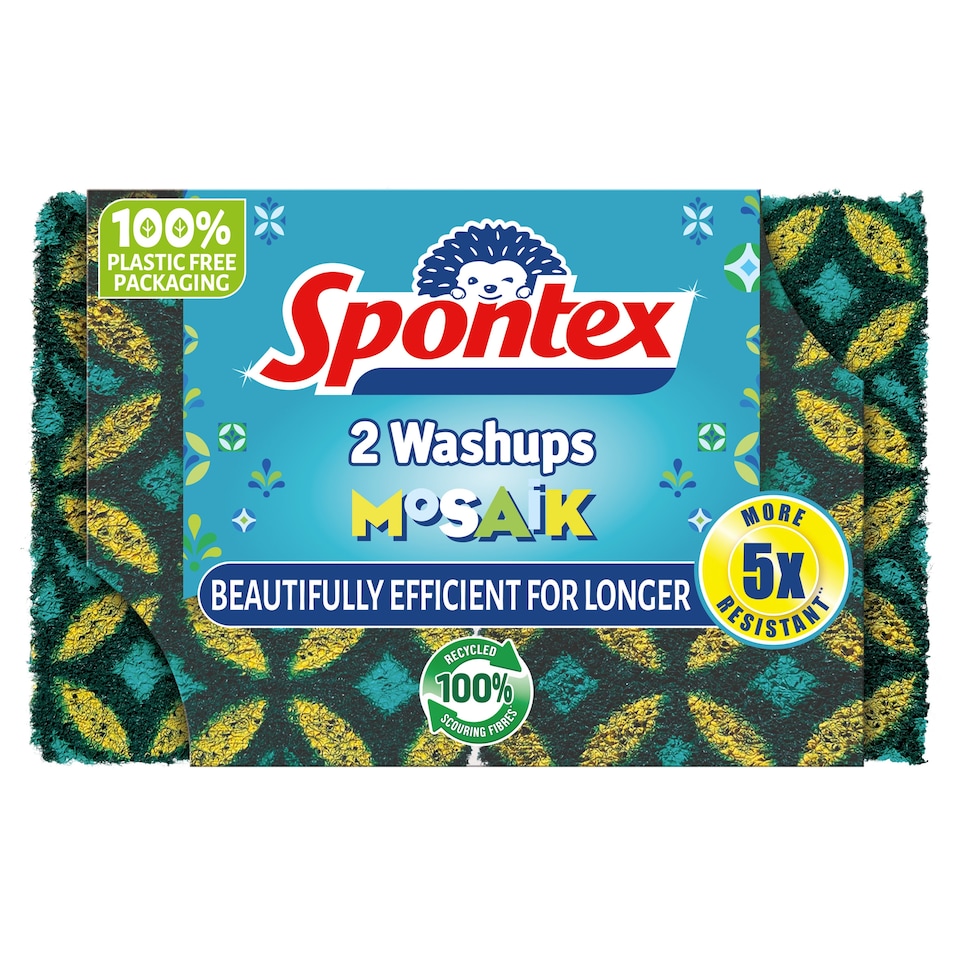 image 1 of Spontex Washups Mosaik Scourer 2 Pack
