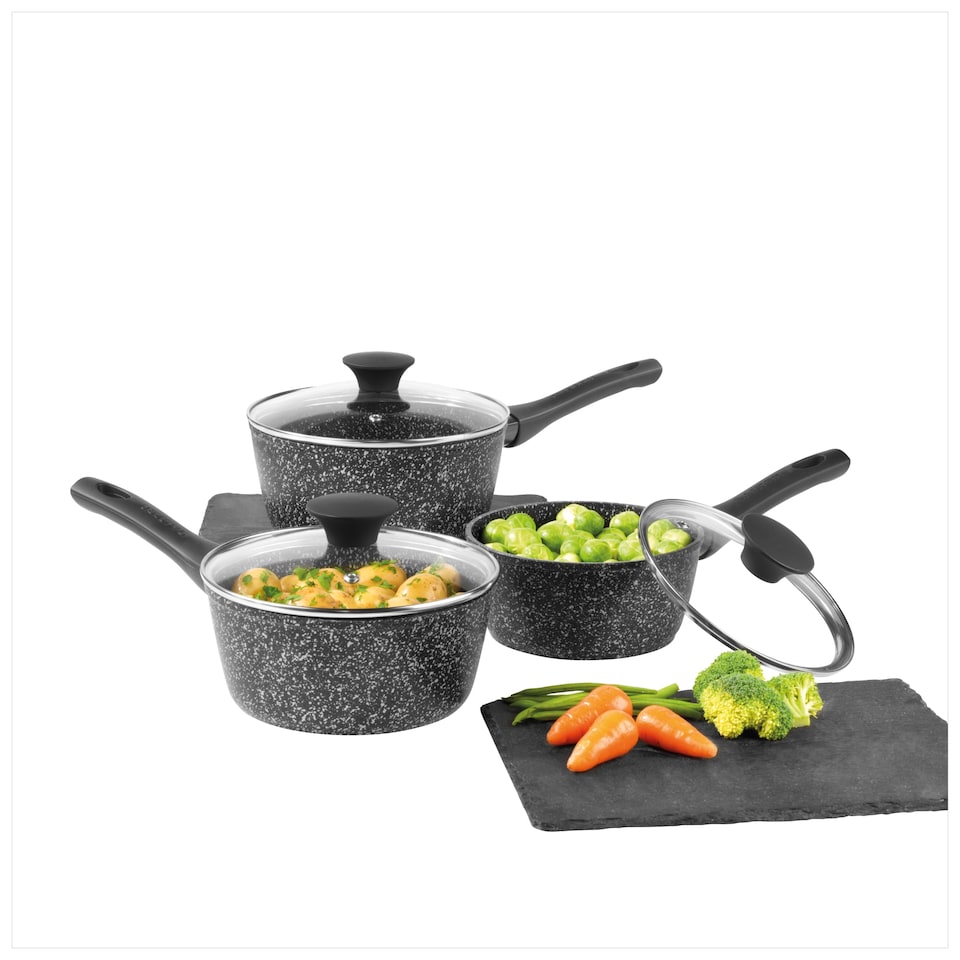 image 1 of Salter Megastone 3 Piece Cookware set 