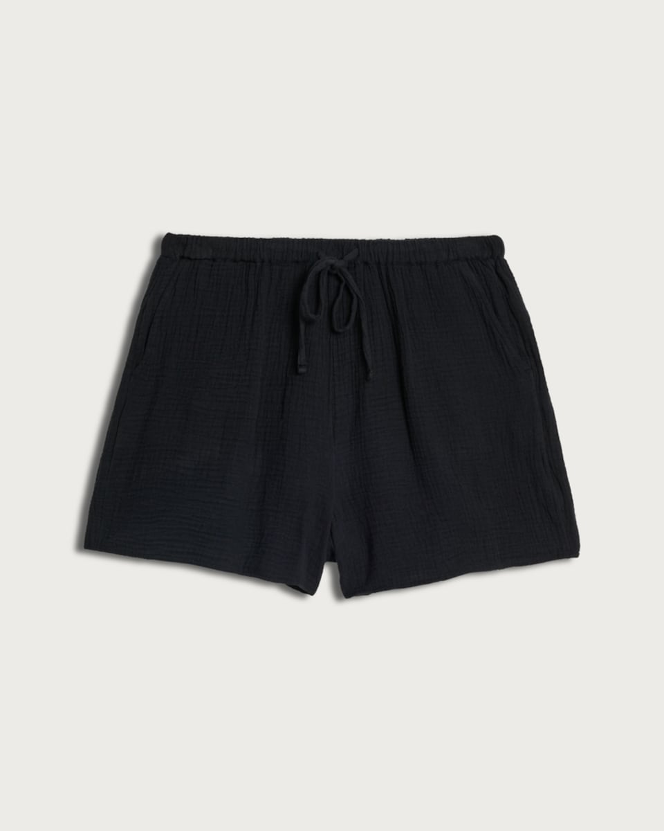 F&F Pure Cotton Double Cloth Shorts in Black