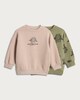 image 4 of F&F Boys 2-Pack Cotton Rich Dinosaur Print Sweatshirts in Cream