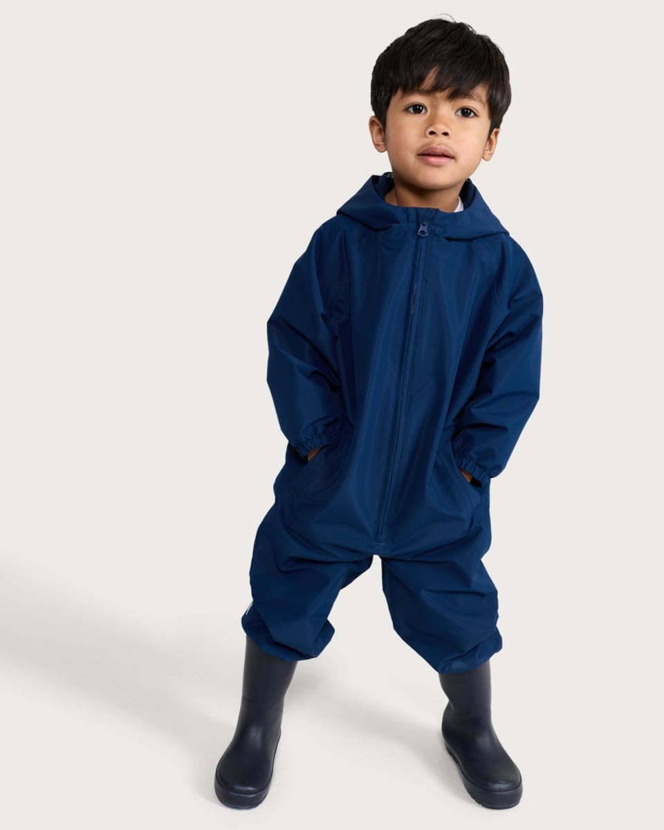 image 1 of F&F Boys Hooded Waterproof All-in-One in Blue