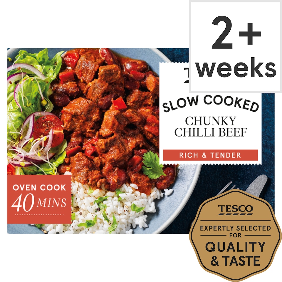Tesco Slow Cooked Chunky Chilli Beef 550g