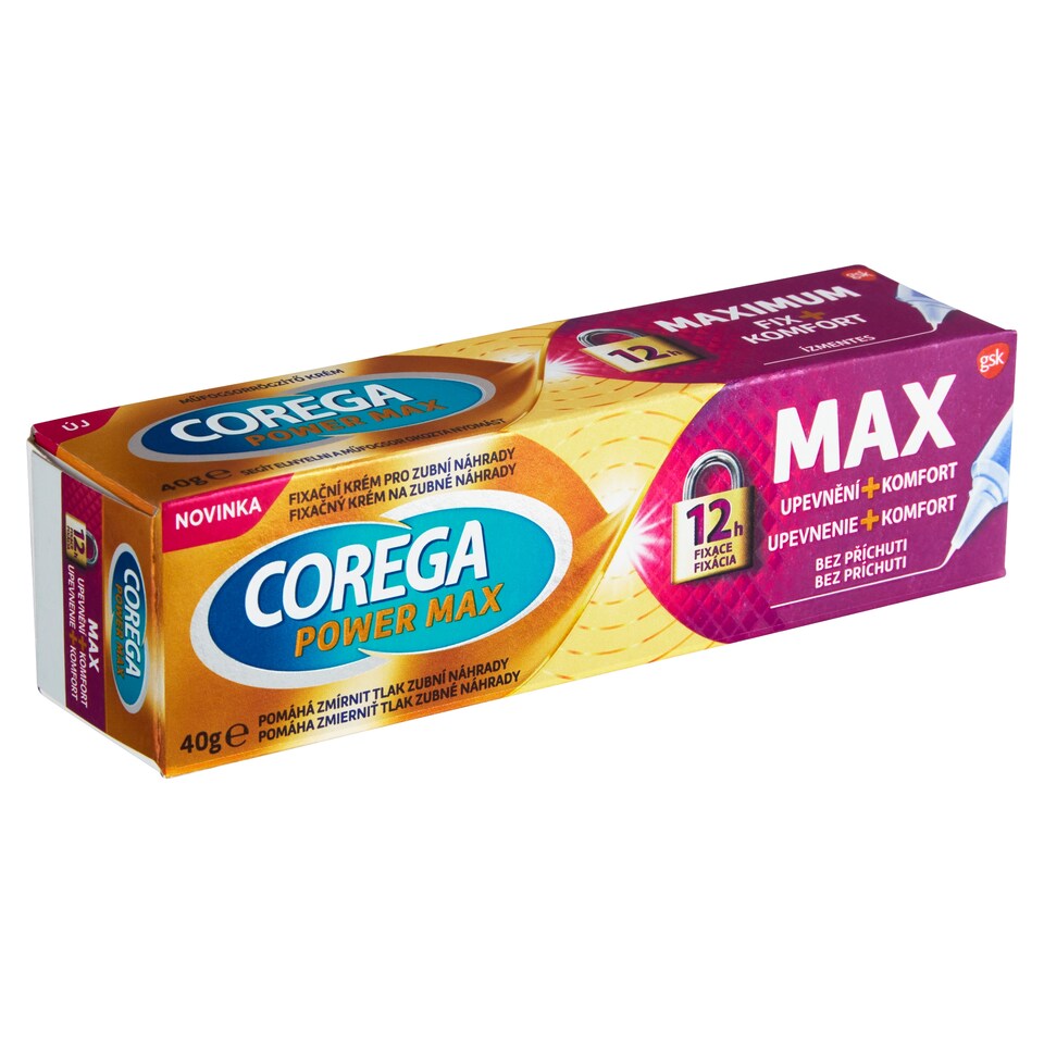 Obrázek 1 pro produkt Corega Fixační krém Max Upevnění + Komfort pro ochranu dásní před podrážděním, 40g