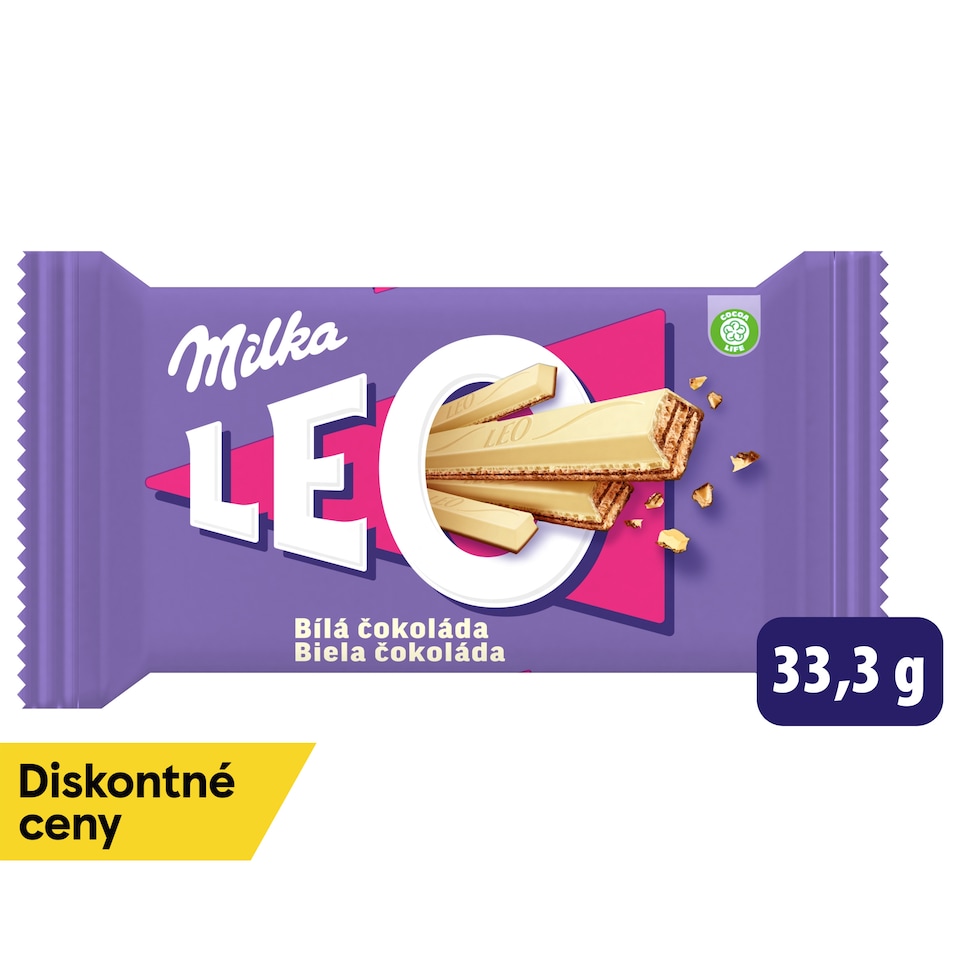 Milka tyčinka Leo s oblátkami v bielej čokoláde 33,3 g