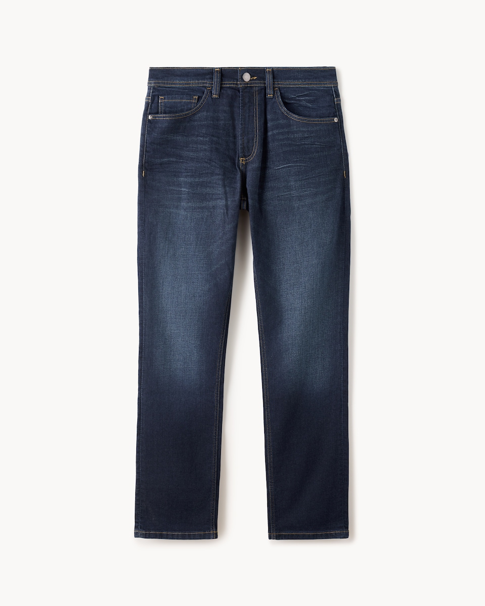 image 1 of F&F Cotton Rich Straight Leg Jeans in Navy
