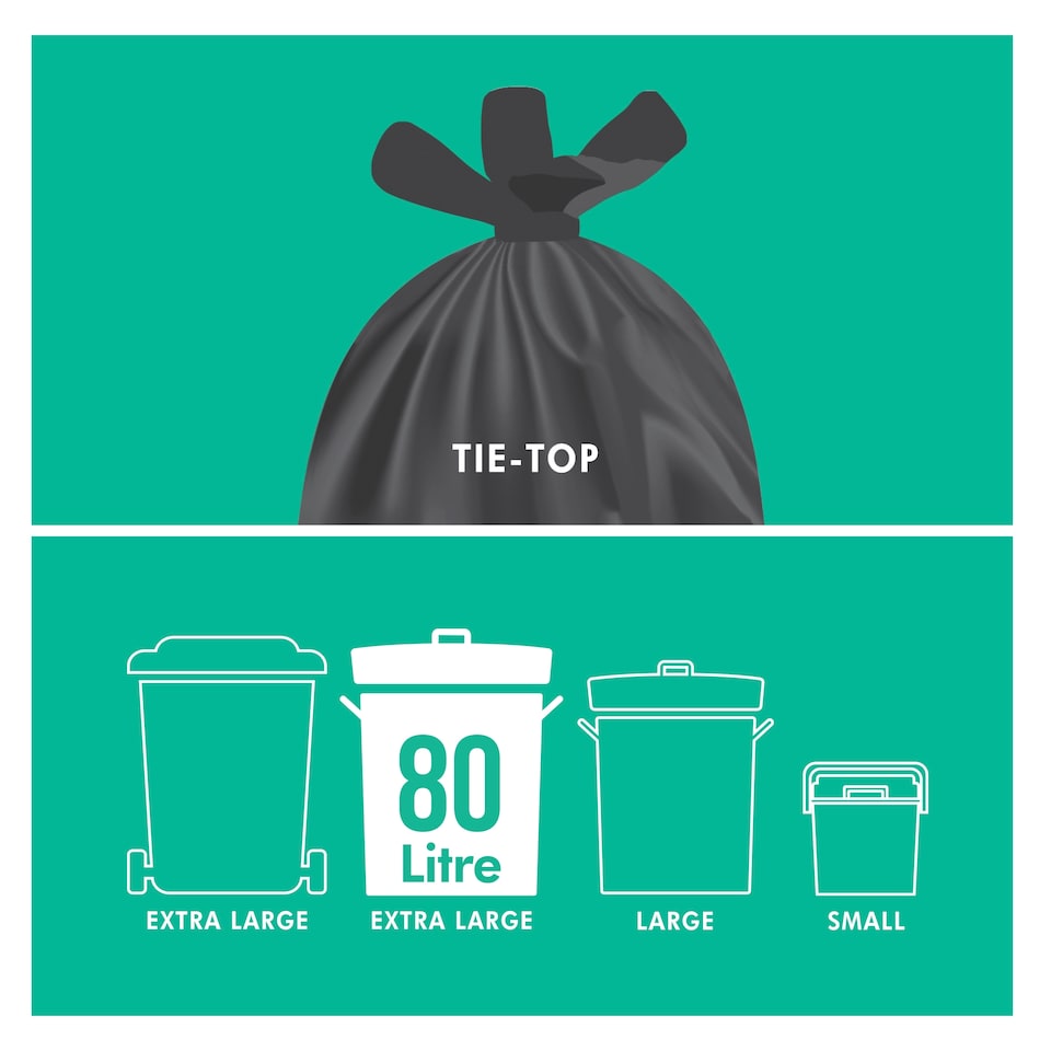 image 1 of Tesco Tie Top Garden Sacks 10 Pack (80L)