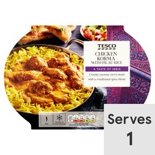 Tesco Indian Chicken Korma & Rice 450G