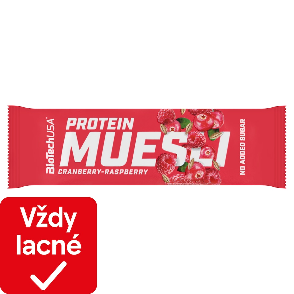 obrázok 1 z BioTechUSA Brusnicovo-malinová müsli tyčinka s vitamínmi a železom 30 g