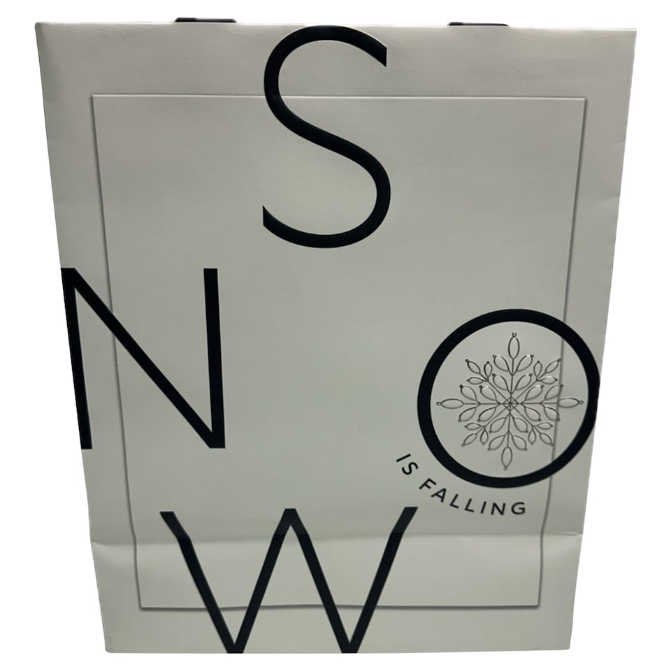 image 1 of Tesco Embossed Snow Large Christmas Gift Bag