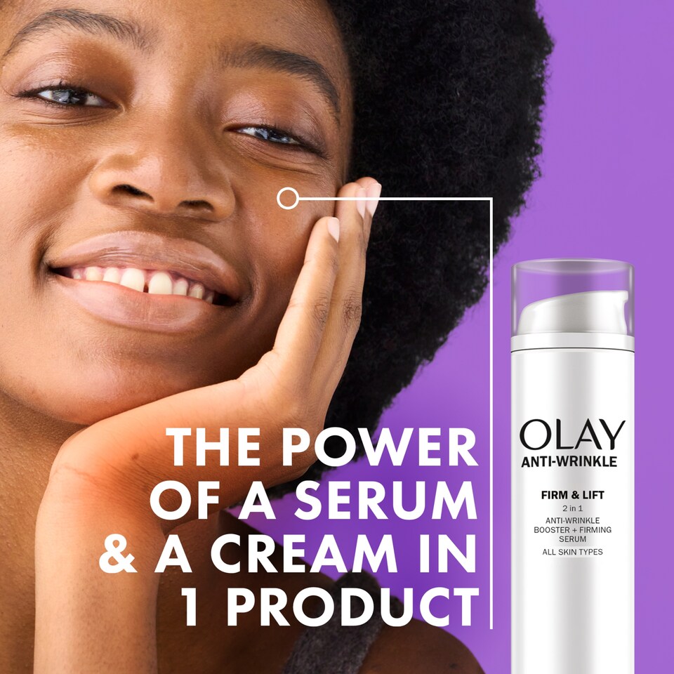 image 1 of Olay Anti-Wrinkle Firm & Lift 2in1 Booster + Firming Serum 50ml