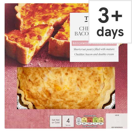 Tesco Cheese & Bacon Quiche 400G Tesco Groceries