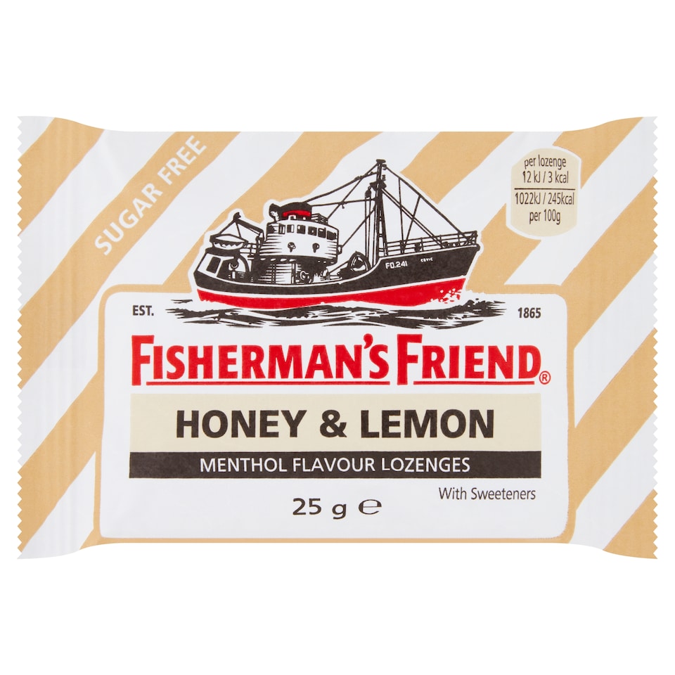 Fisrmns Frd Honey Lemon Menthol Flavoured Lozenges 25G
