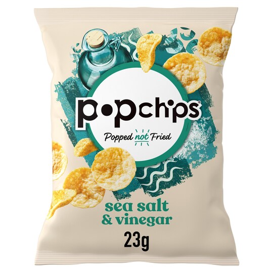Popchips Sea Salt & Vinegar Potato Chips 23G Tesco Groceries