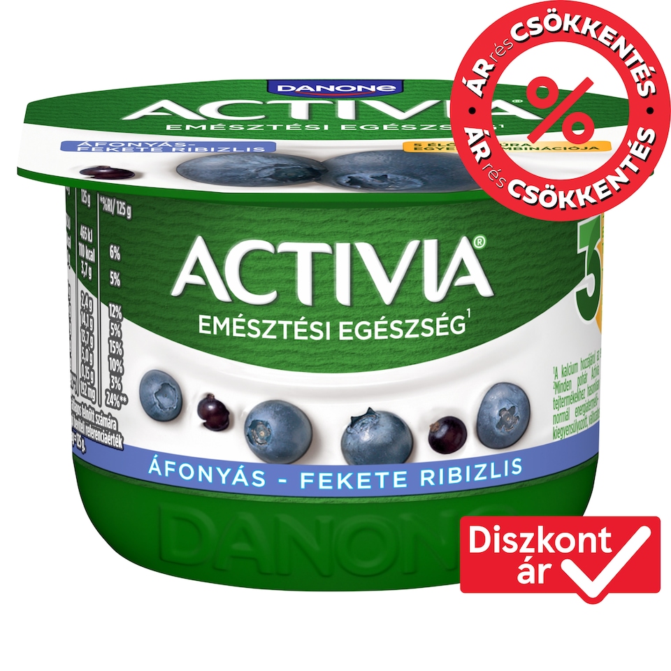 Danone Activia élőflórás áfonyás-fekete ribizlis joghurt 125 g