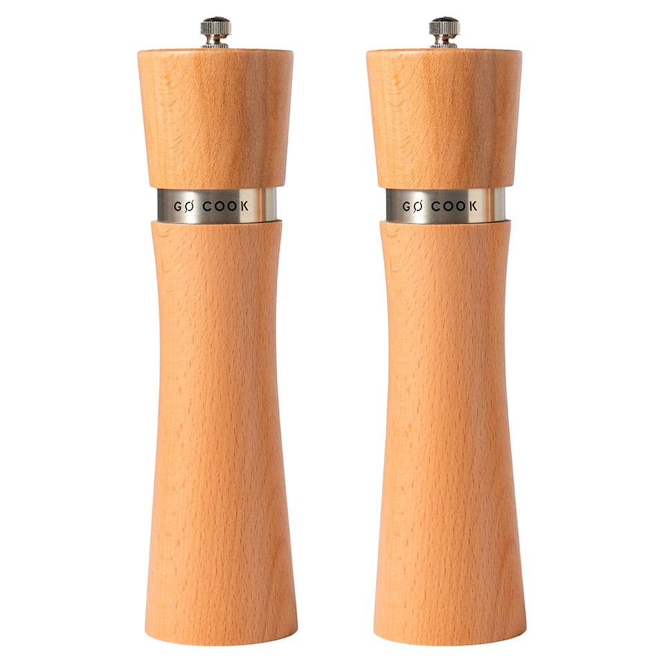Go Cook Beechwood Salt & Pepper Mills 2 Pack