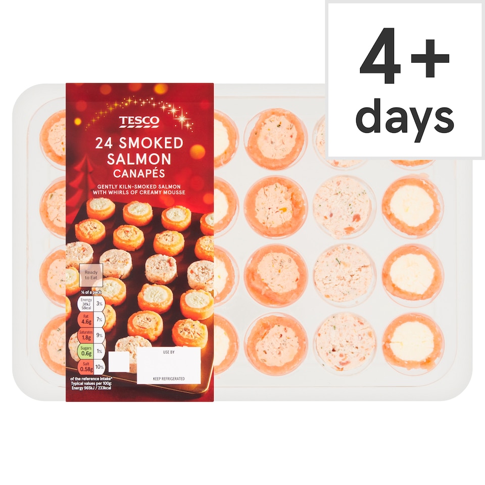 Tesco 24 Smoked Salmon Canapes 200G