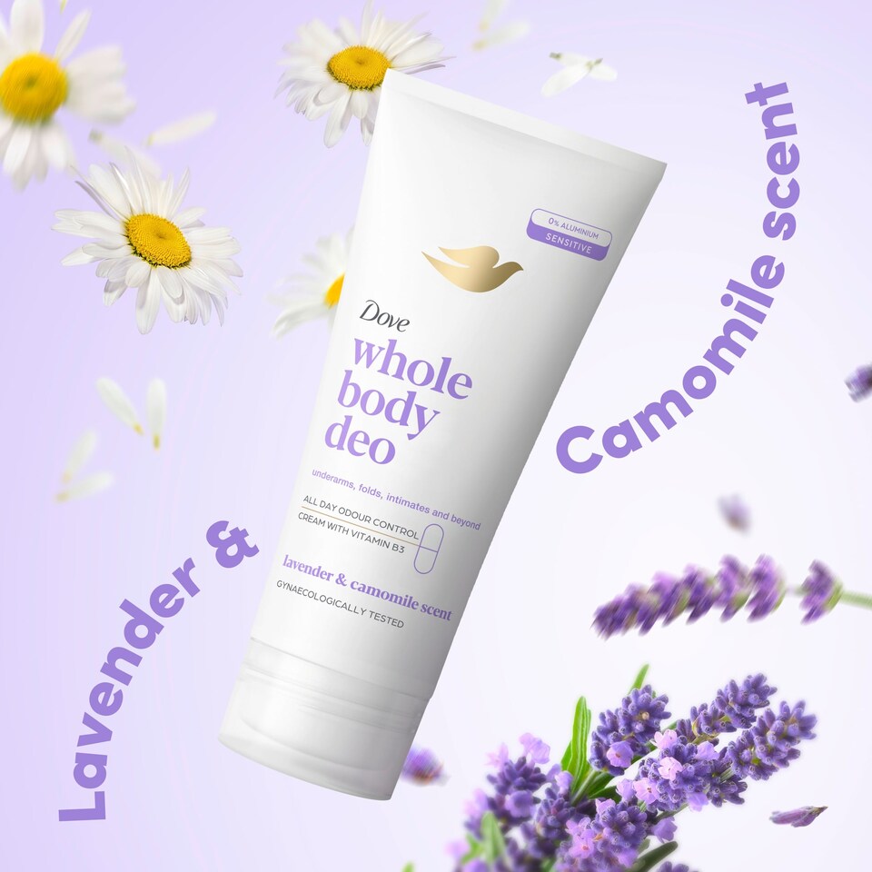 image 1 of Dove Lavender & Chamomile Whole Body Deodorant Cream 48h Odour Control 75ml