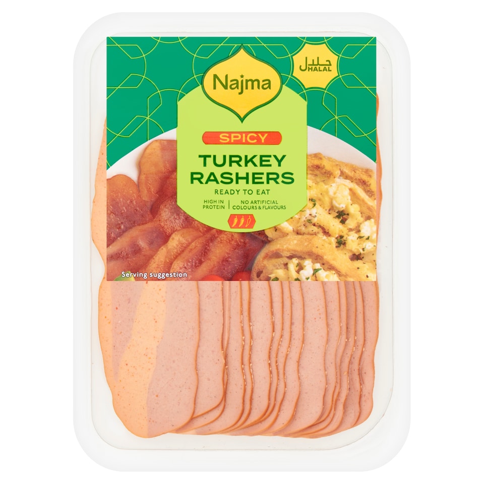 Najma Spicy Turkey Rashers 150g