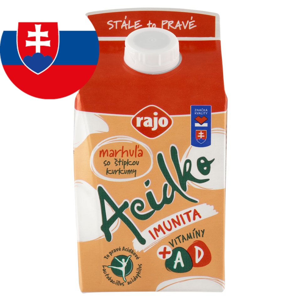obrázok 1 z Rajo Acidko Imunita marhuľa so štipkou kurkumy + vitamíny A, D 450 g