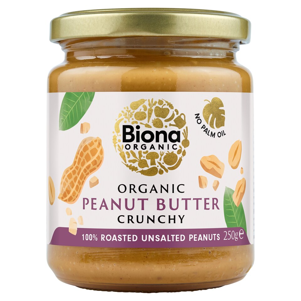 Biona Organic Crunchy Peanut Butter Unsalted 250g