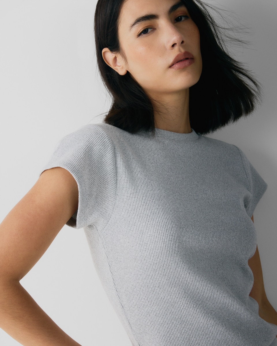 image 1 of F&F Waffle Textured Pyjama Set in Grey