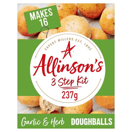 Allinsons Garlic & Herb Dough Ball Kit 237G Tesco Groceries