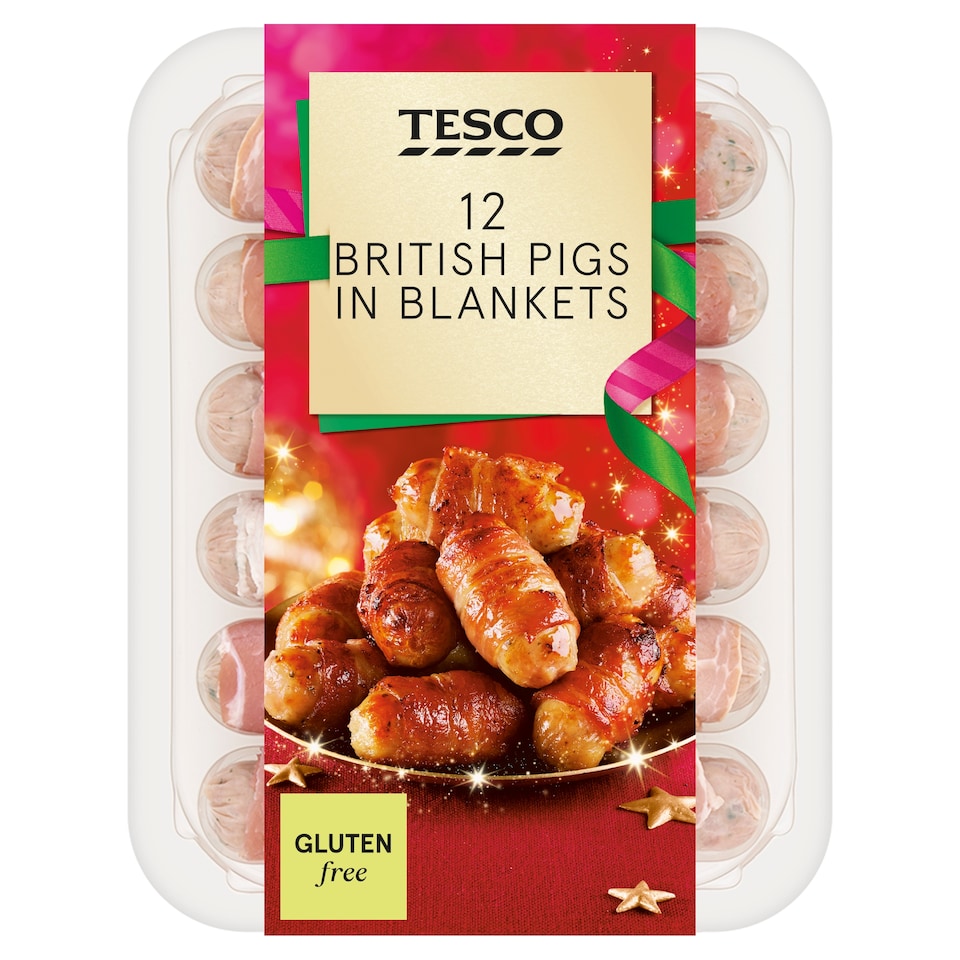Tesco 12 British Pigs In Blankets 222G
