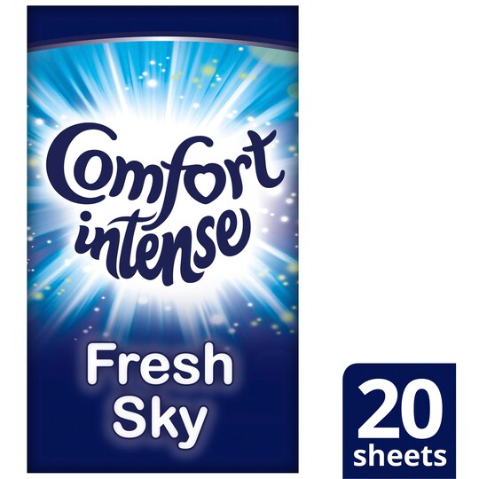 Comfort Intense 20 Tumble Dryer Sheets Fresh Sky Tesco Groceries