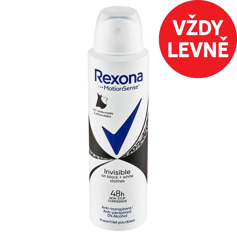 Obrázek 1 pro produkt Rexona Invisible Black and White Antiperspirant sprej 150ml