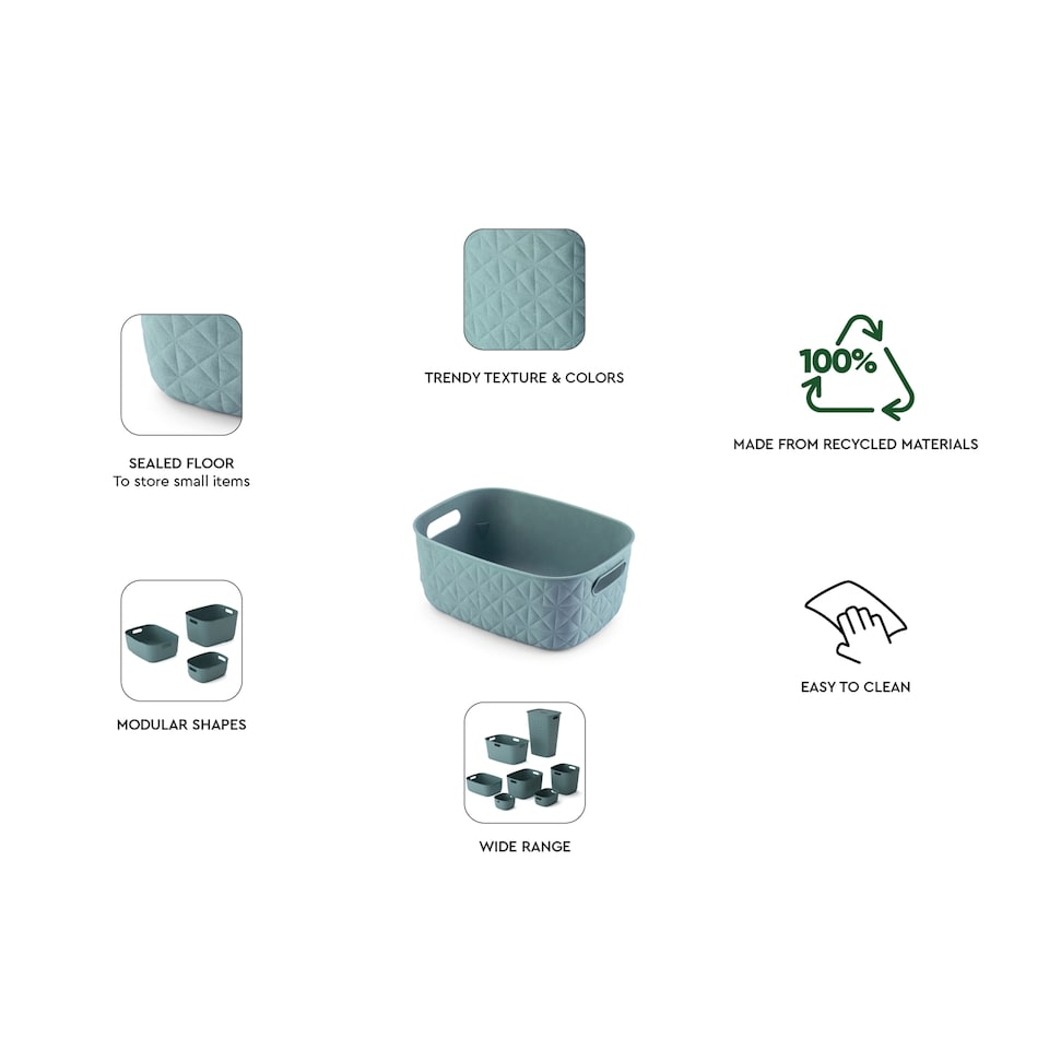 image 1 of Curver Softex Teal Storage Basket Small 4L