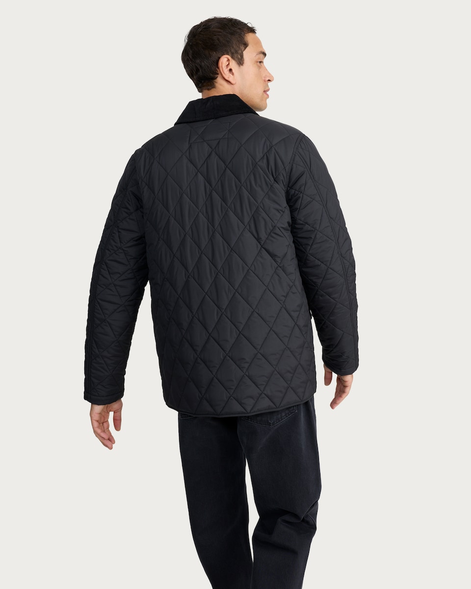 image 1 of F&F Padded Diamond Quilted Jacket in Black