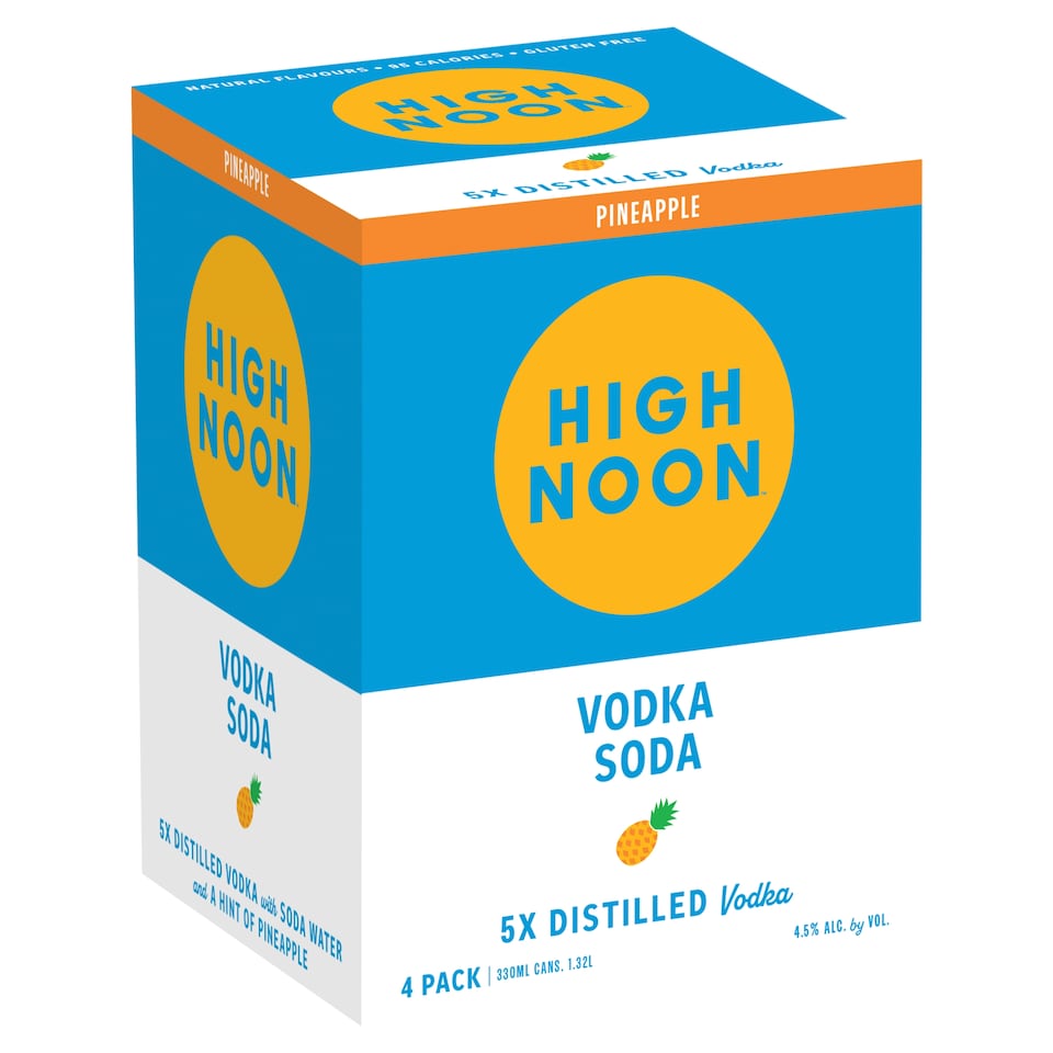 image 1 of High Noon Vodka Soda Pineapple 4x330ml