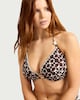 image 2 of F&F Fuller Bust Tie Dye Print Wired Halterneck Bikini Top in Chocolate