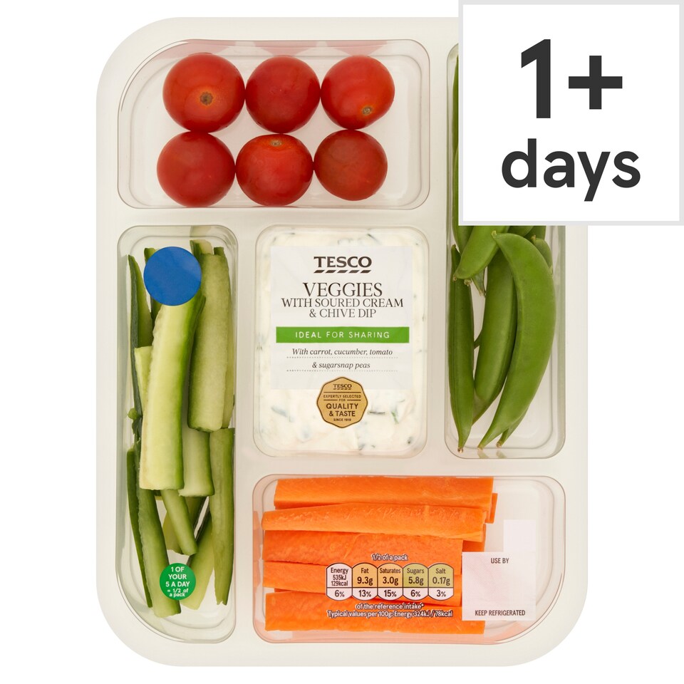 Tesco Veggies with Soured Cream & Chive Dip 330g