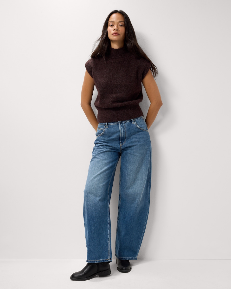image 1 of F&F High Neck Knitted Vest in Chocolate