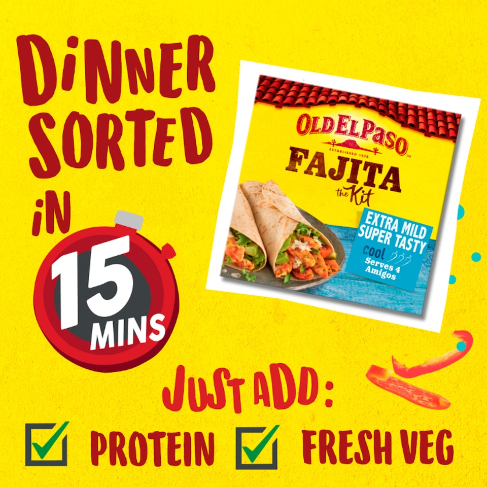 image 1 of Old El Paso Extra Mild Fajita Dinner Kit 476G