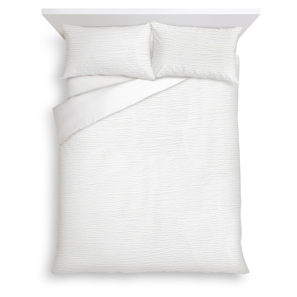 F&F Home White Crinkle Duvet Set Double