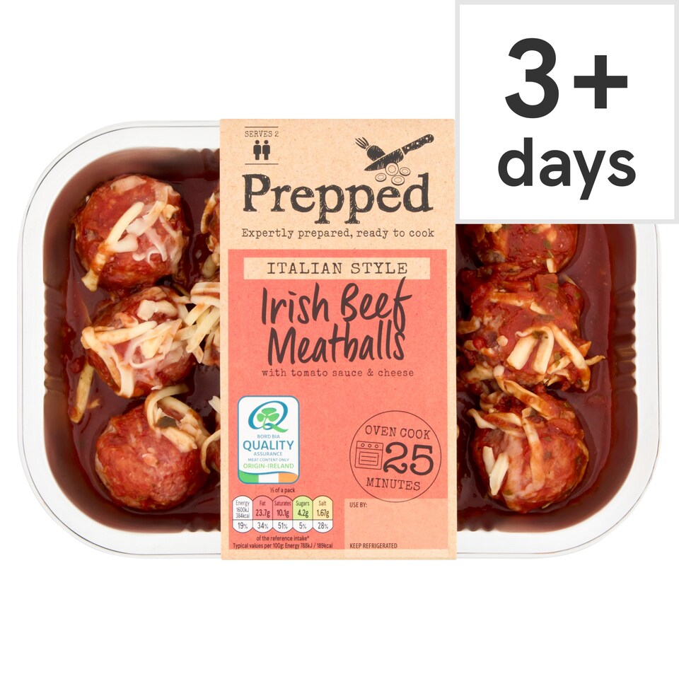 PREPPED Italian Style Irish Beef Meatballs 465g