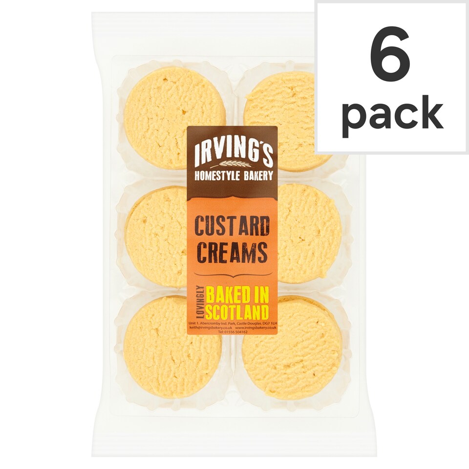 Irving's Homestyle Bakery Custard Creams 6 Pack 200g