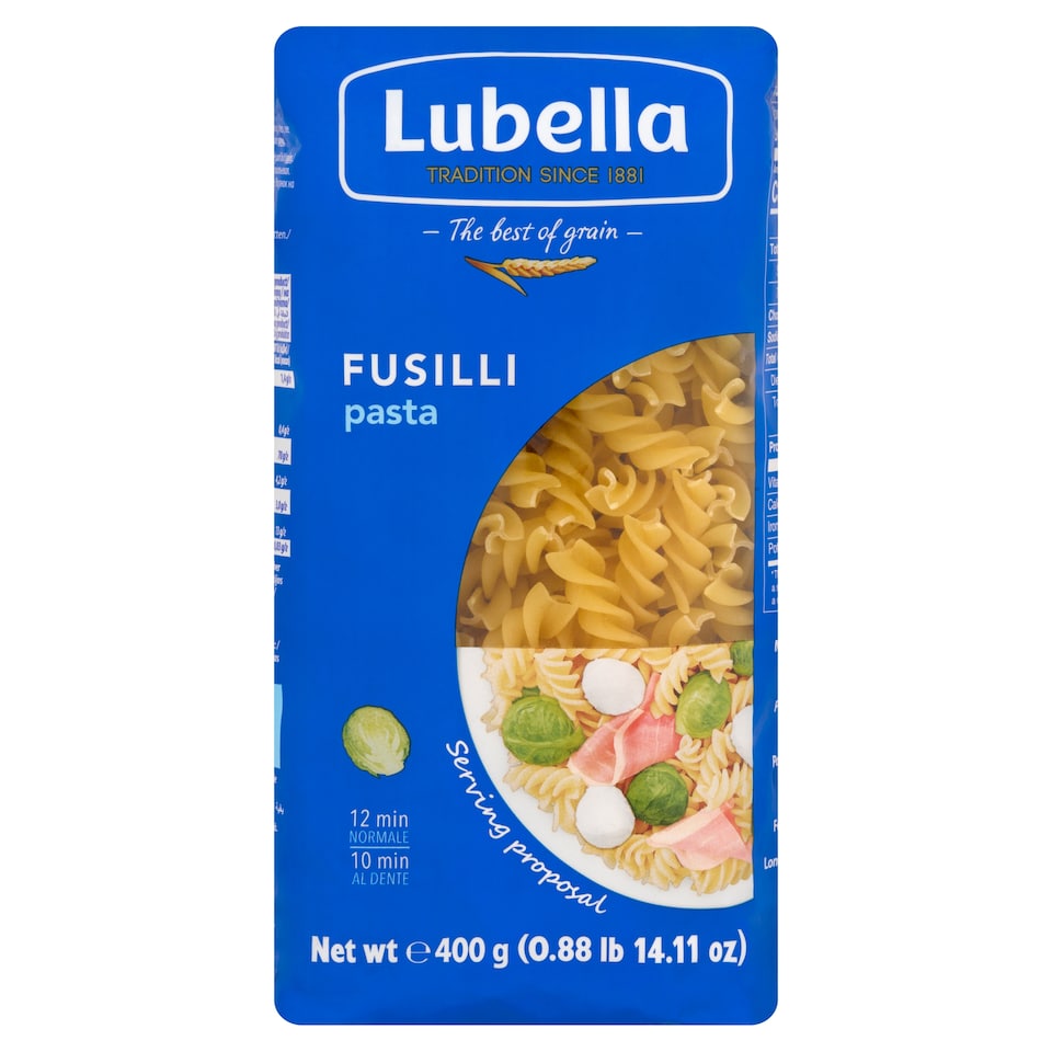 obrázok 1 z Lubella Fusilli vrtuľky bezvaječné pšeničné cestoviny sušené 400 g
