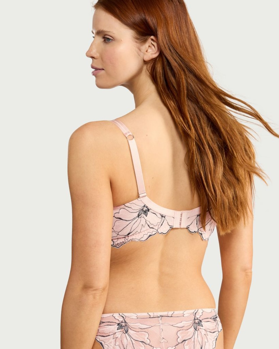 image 1 of F&F Fuller Bust Floral Lace Wired Plunge Bra in Multi