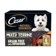 Cesar Natural Goodness Wet Dog Food Tin Can Mixed Terrine 6x400g