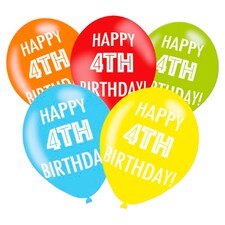 Tesco 10 Pack Happy Birthday Balloons Age 4