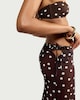 image 3 of F&F Mesh Polka Dot Tie Side Sarong in Brown