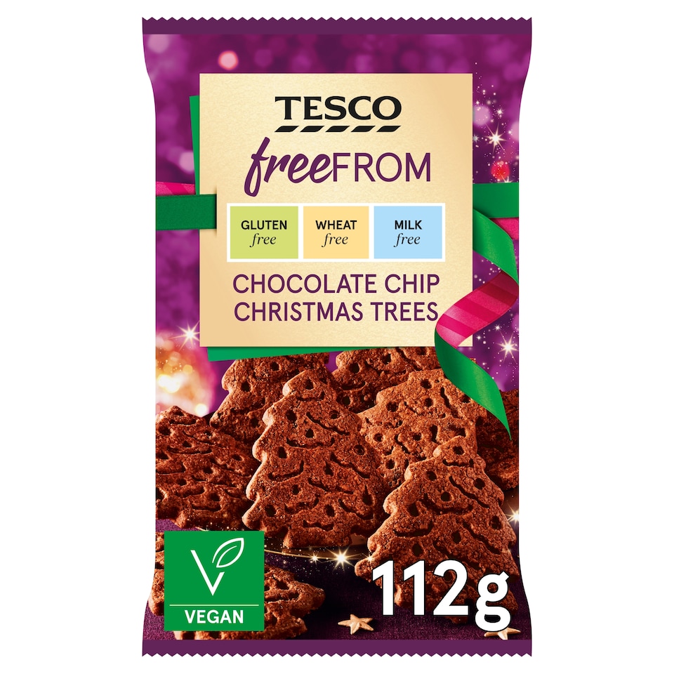 Tesco Free From Choc Chip Christmas Trees 112g