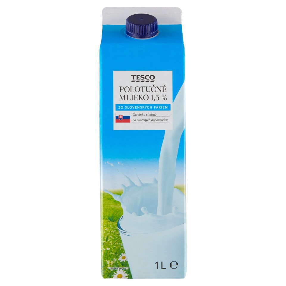 Tesco Polotučné mlieko 1,5 % 1 l