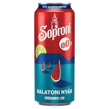 Soproni Balatoni Nyár görögdinnye-lime ízű alkoholmentes sörital 0,0% 500 ml